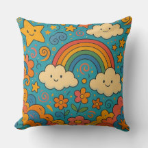 Padrão de Travesseiro Estético Vintage Fofo 🌈✨🌸