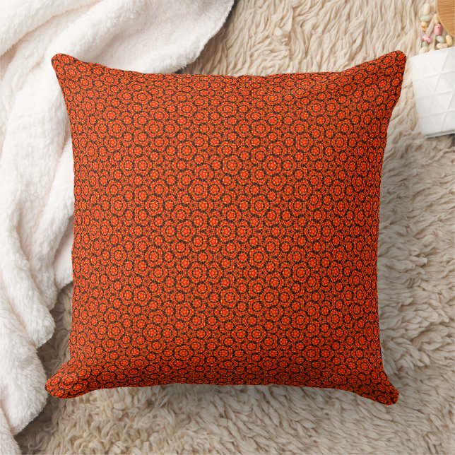 Almofada padrão de travesseiros decorativos laranja queimad (Cobertor)
