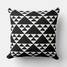 Almofada Padrão de triângulo preto e branco - Travesseiro d