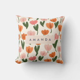 Almofada Padrão de Tulip de Primavera de Cute Personalizado