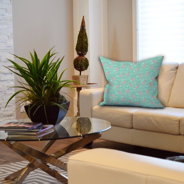 Almofada Padrão de turquesa fofa Flamingo (Criador carregado)