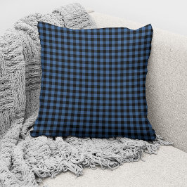 Almofada Padrão de Verificação Rustic Blue Gingham