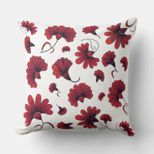 Almofada Padrão de Vetor de Cravo Vermelho Flor