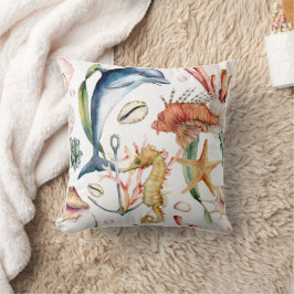 Almofada Padrão de vida aquática náutica / Travesseiro deco