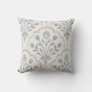 Almofada Padrão de vieira floral azul texturizado e suave