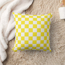 Padrão de Xadrez Amarelo e Branco
