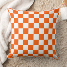 Padrão de Xadrez Laranja e Branco