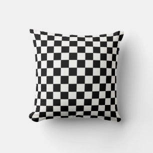 Almofada Padrão de xadrez preto e branco