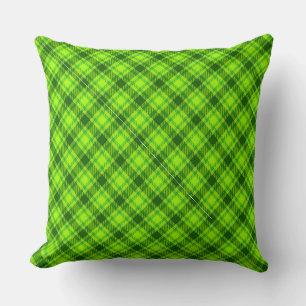 Almofada Padrão de Xadrez Verificado de Tartan Verde-57578