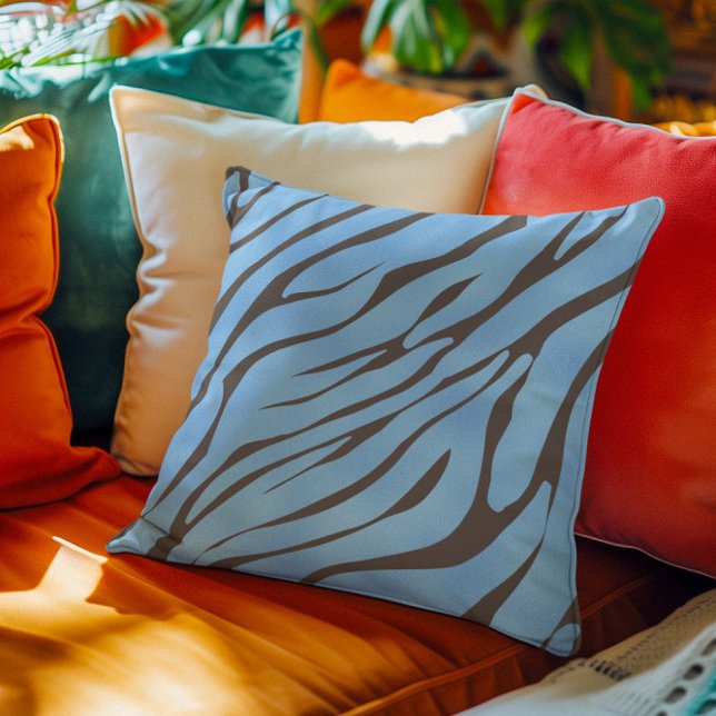 Almofada Padrão de Zebra Azul Bebê (Criador carregado)