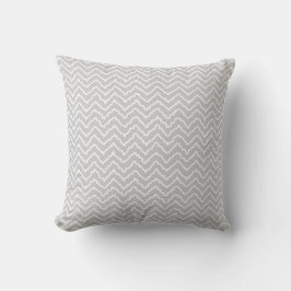 Almofada Padrão de Zigue-Zague Chevron Cinza e Branco Ondul