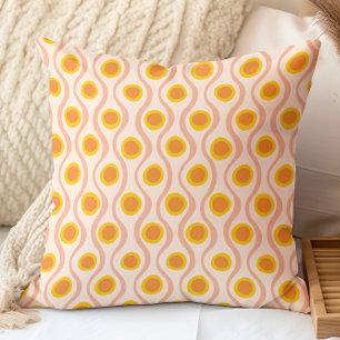 Almofada Padrão decorativo cor-de-rosa amarelo alaranjado