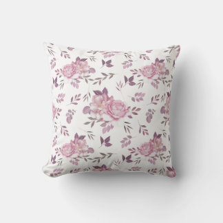 Almofada Padrão decorativo floral de aquarela elegante