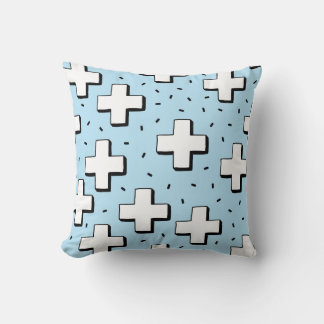 Almofada Padrão desenhado à mão com sinais de mais.