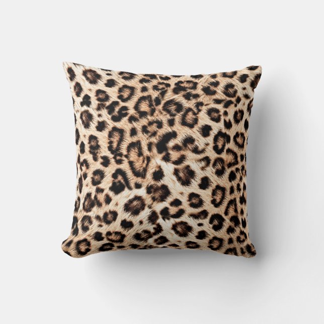 Almofada Padrão Design de Leopardo: Elegância Selvagem. (Frente)