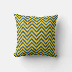 Almofada Padrão do Chevron Vermelho Amarelo Azul