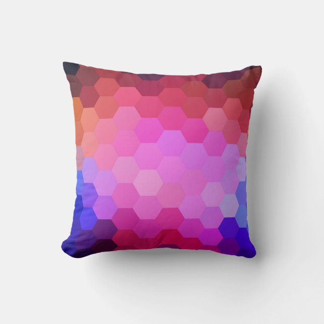 Almofada Padrão do Rainbow Hexagon Chevron #2 (Frente)