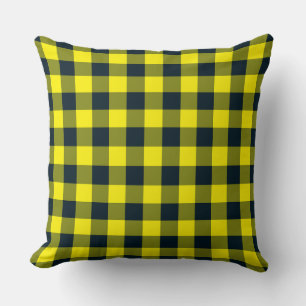 Almofada Padrão do Verificador de Xadrez Preto Amarelo