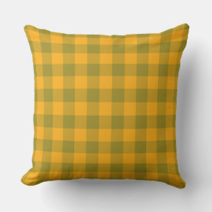Almofada Padrão do Verificador de Xadrezes Amarelo Verde