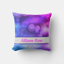 Almofada Padrão dos círculos de Abstrato cor-de-rosa e roxa