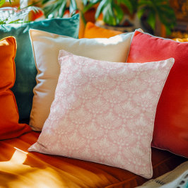 Almofada Padrão dos damascos florais cor-de-rosa branco e p