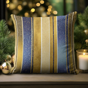 Almofada Padrão Dourado de Natal Azul nº 27 ID1009