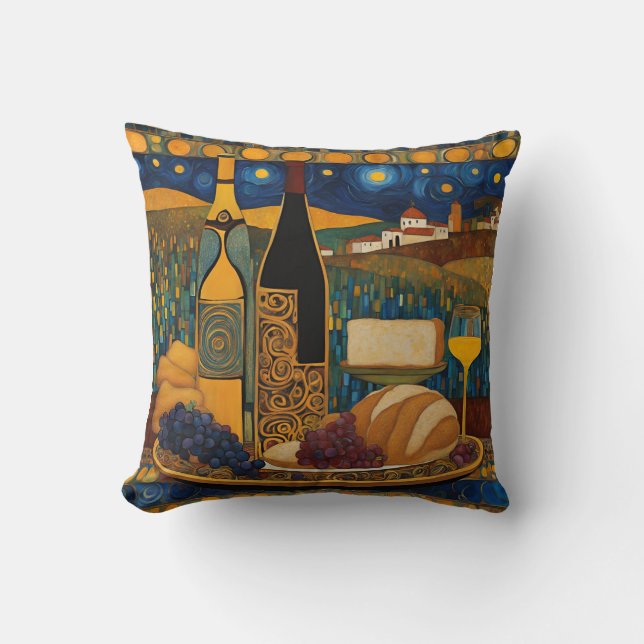 Almofada Padrão Dourado de vinho Maroon (Frente)