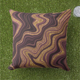 Almofada Padrão Dourado e preto de aparência do mármore