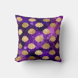 Almofada Padrão Dourado e roxo de Galáxia Dharma Mandala