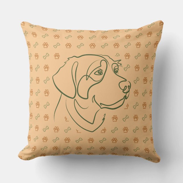 Almofada Padrão Dourado Retriever (Frente)
