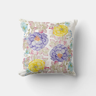 Almofada Padrão elegante de aquarela floral