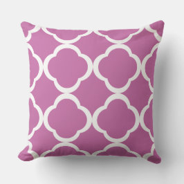 Almofada Padrão Elegante de Trevo de Quatro Folhas Rosa