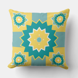 Almofada Padrão elegante mãe branca branca azul-amarela mod