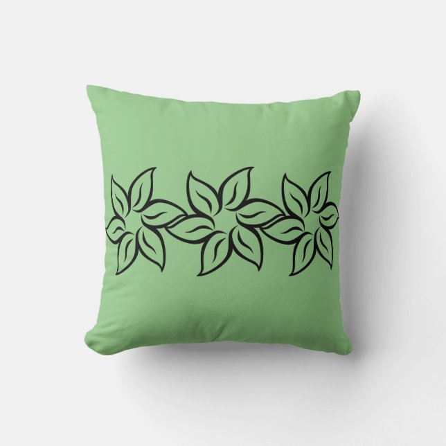 Almofada Padrão Estilizado da Flor Moderna Rapariga Elegant (Frente)