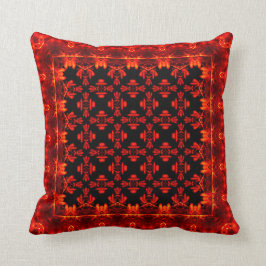 Almofada Padrão Étnico Aztec Red Leafy