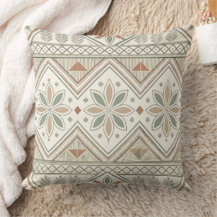 Almofada Padrão Etnico Geométrico Tribal Floral Sem Costura