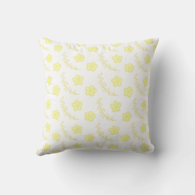 Almofada Padrão Floral Amarelo Botânica & Rústico  (Verso)