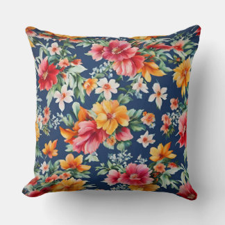Almofada Padrão Floral Amarelo de Verão