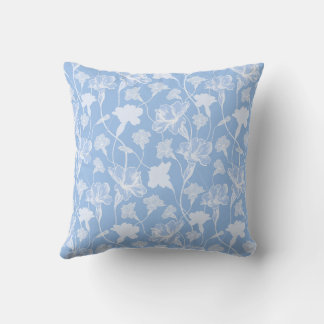 Almofada Padrão floral azul e branco