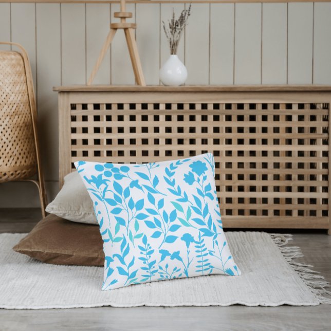 Almofada Padrão Floral Azul.RUA01 Não BG (Criador carregado)