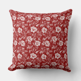 Almofada Padrão Floral Barroco Monocromático, Branco em Ver