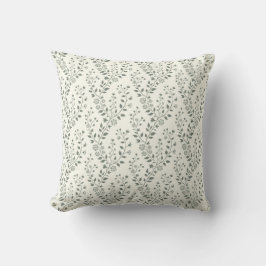 Almofada Padrão Floral Boho Minimalista Creme de Salvia Ele