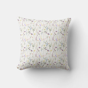 Almofada Padrão Floral bonito de Flores Selvagens