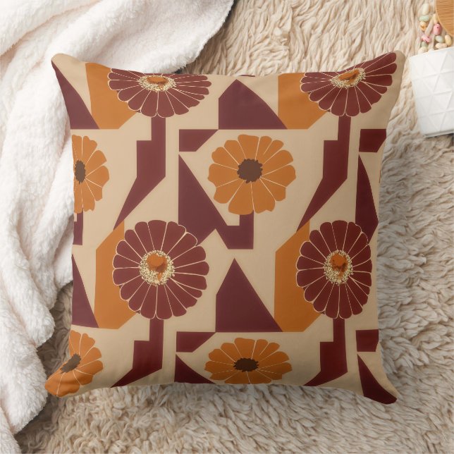 Almofada Padrão Floral Botânico de Outono Boho (Cobertor)