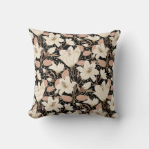 Padrão Floral Botânico Negro Beige Lily