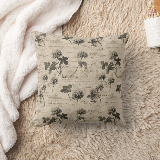 Almofada Padrão Floral Botânico Vintage (3) (Cobertor)