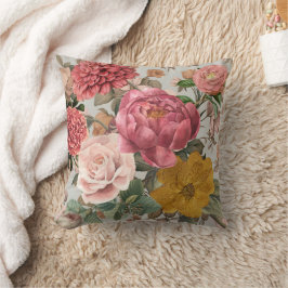 Almofada Padrão floral botânico vintage romântico