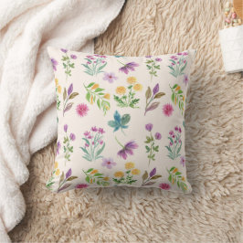 Almofada Padrão Floral Botânico Vitoriano Escuro e Sombrio