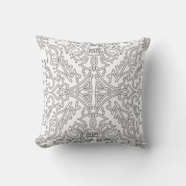 Almofada Padrão Floral Cinza Minimalista