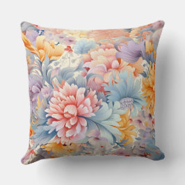 Almofada Padrão Floral Colorido Elegante Arte no Japão